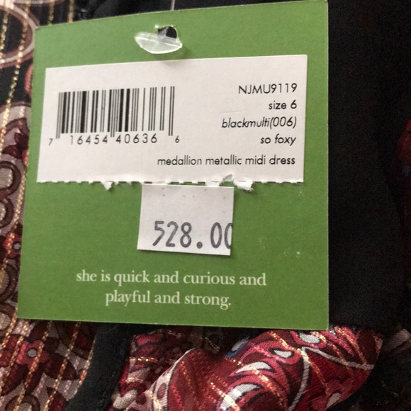 New Kate Medallion Metallic Midi Dress Multi Black - Picture 5 of 6